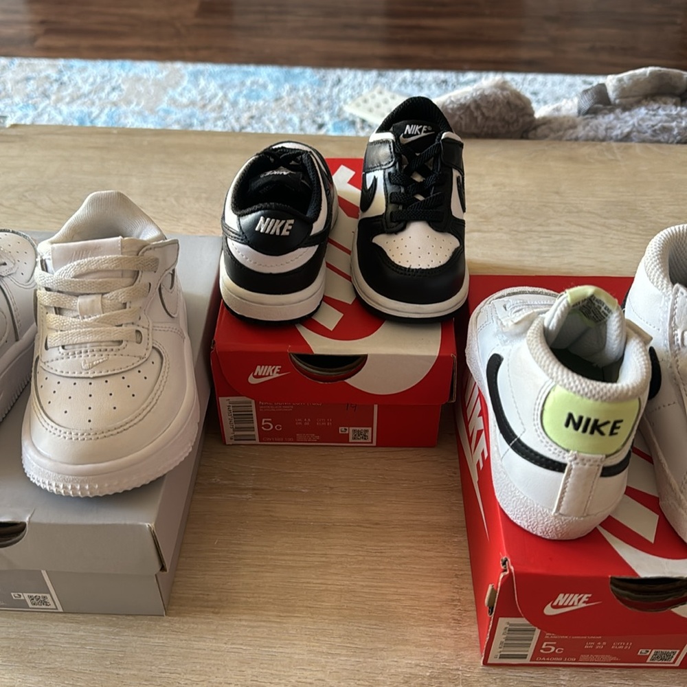 Baby shoes Nike dunk low, Nike Air Force 1, Nike blazer